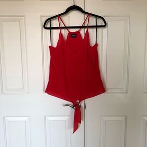 Bebe red silk tank top